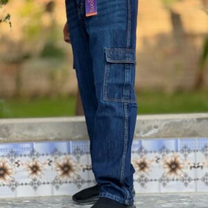 classic dark blue cargo jeans