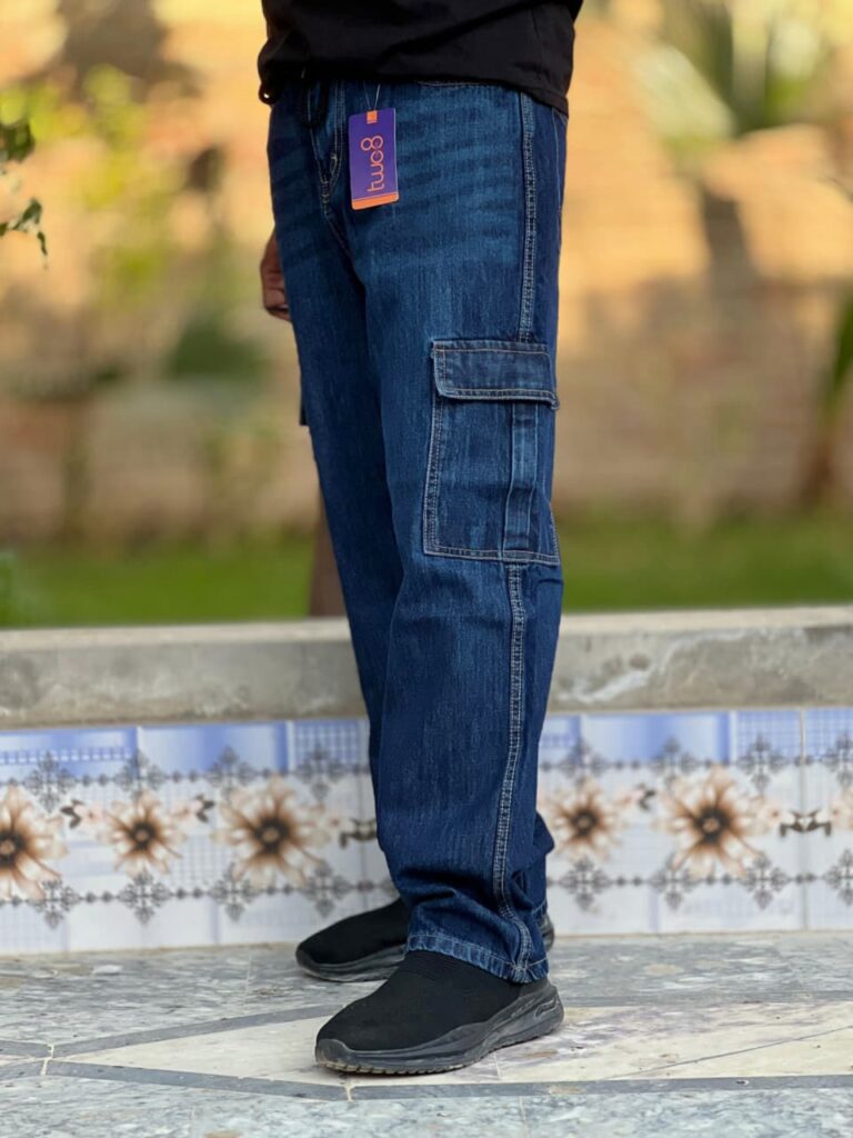 Home classic dark blue cargo jeans