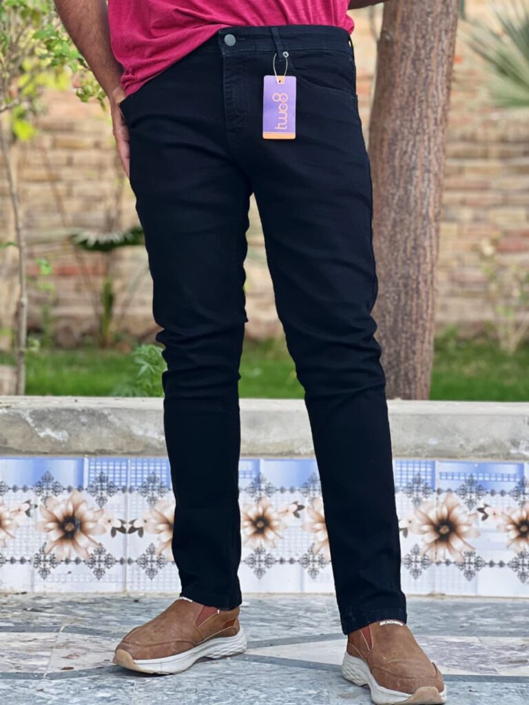 Home black slim fit jeans for men